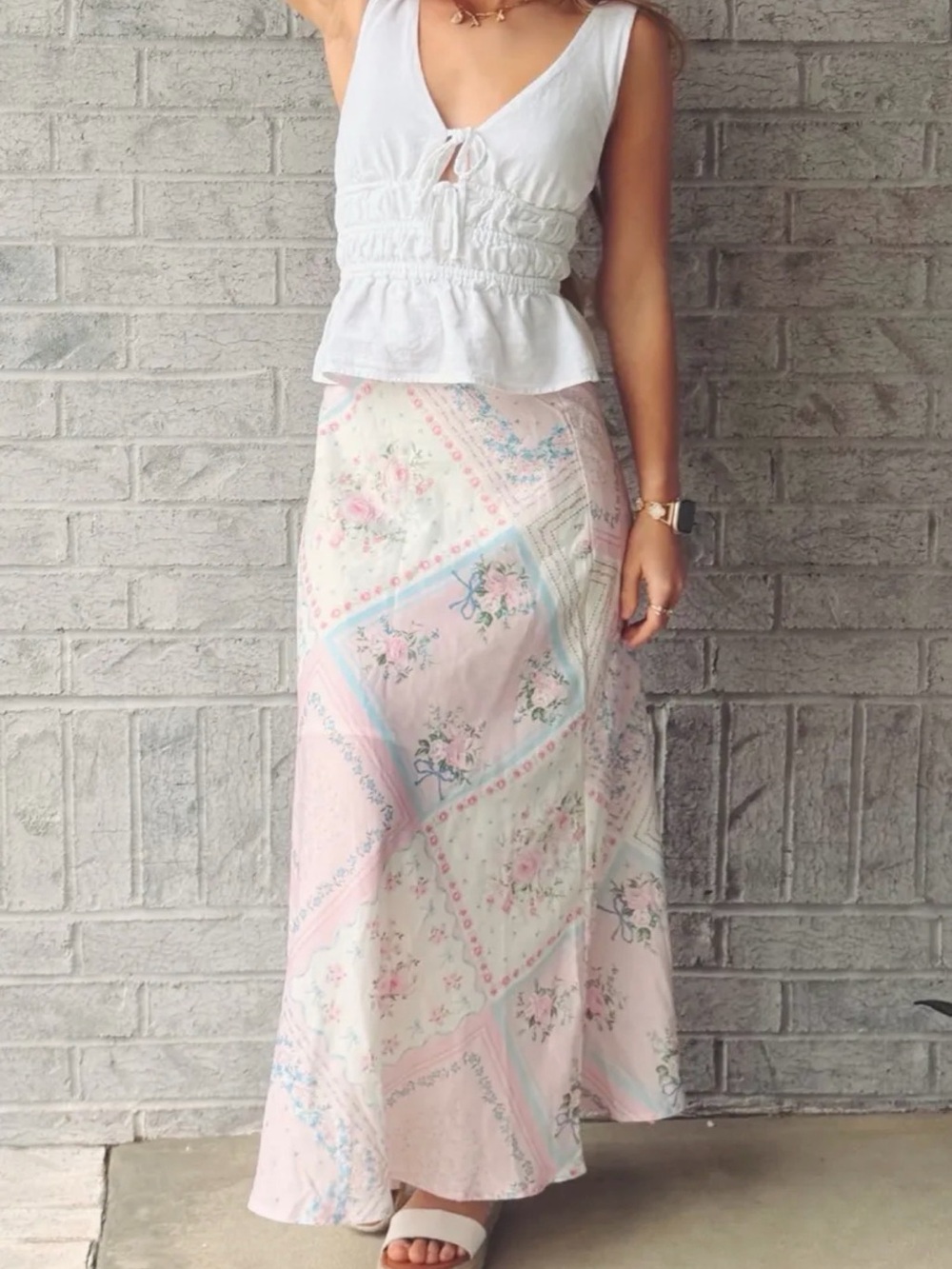 Altar’d State Emery Floral Midi Skirt